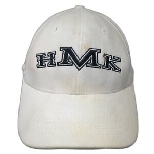 HMK Baseball Cap White One Size Embroidered 6 Panel Cotton Blend